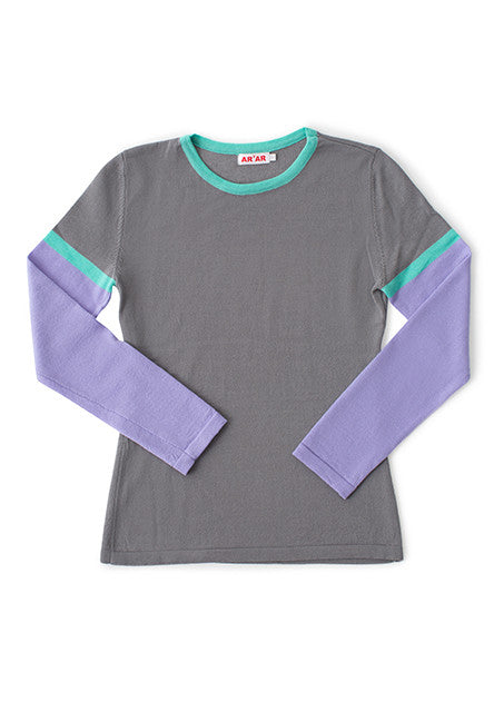 TERRA sweater in grey / violet
